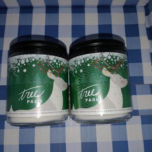 Set of 2 NWT/Bath & Body Works "TREE FARM" 1-WICK CANDLE 7oz